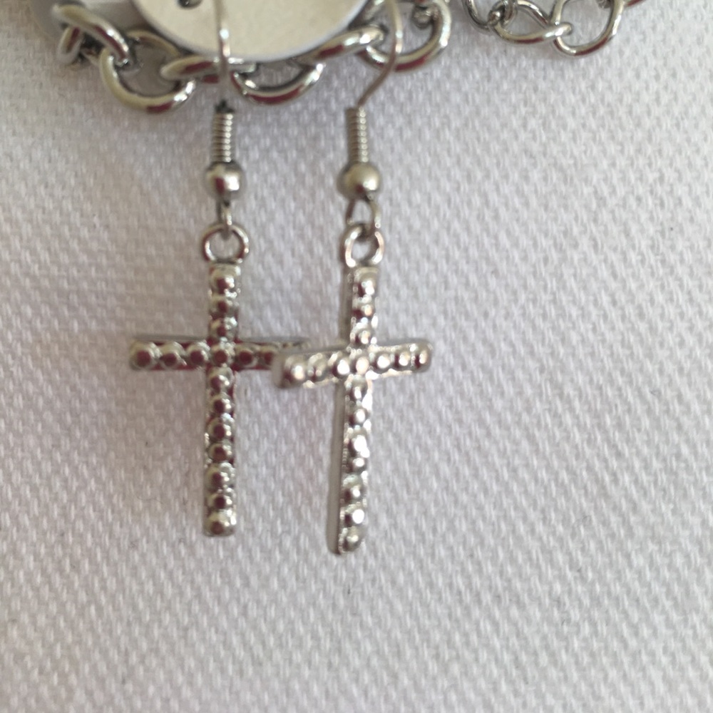 NWT Multi Cross Adjustable Necklace with Earrings - Picture 5 of 8